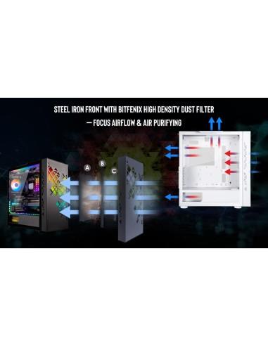 "BITFENIX CASE MID.T TRACERY WHITE 3*140mm FFAN, 1*120mm TRACERY WHITE"