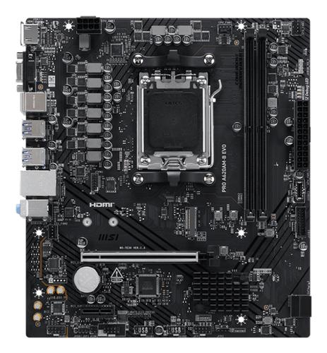 MSI MB AMD A620AM-B EVO,A620A,AM5,2DDR5,1PCI-Ex16,1PCI-Ex1,1M.2,2SATA3,7USB3.2 Gen1,6USB2.0,HD A