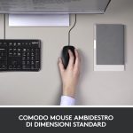 Logitech MK120 Combo Tastiera e Mouse con Filo per Windows, Ottico Cablato, di Dimensioni Standard, USB Plug-and-Play
