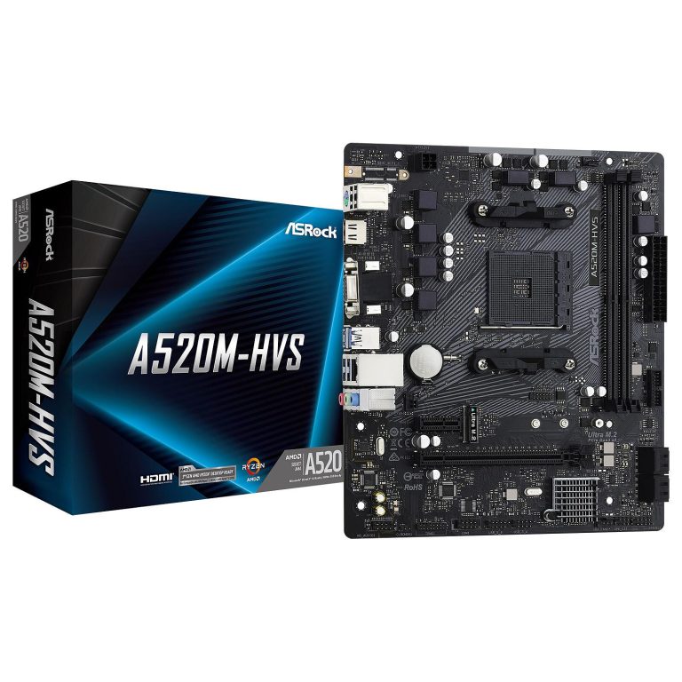 Asrock A520M-HVS AMD A520 Socket AM4 micro ATX